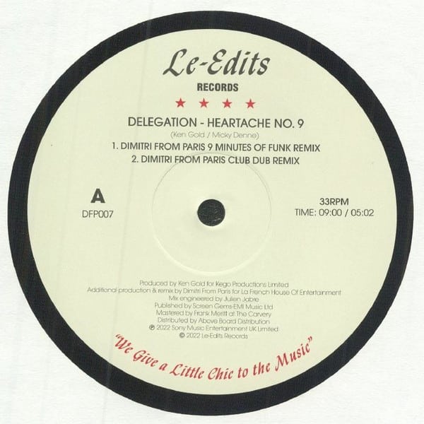 DELEGATION (DIMITRI FROM PARIS) – DELEGATION (DIMITRI FROM PARIS) – HEARTACHE NO. 9 / ONE MORE STEP TO TAKE